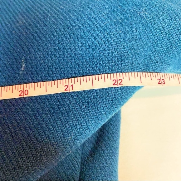 Handmade blue button up lined fall winter coat 22” pit to pit - Picture 13 of 15